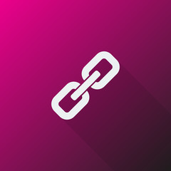 White Links icon on pink background