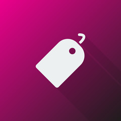 White Tag icon on pink background