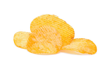 potato chips isolated on white background