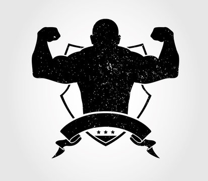 recommend clip art: bodybuilding grunge silhouette