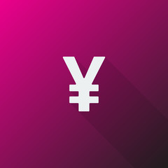 Obraz premium White Yen icon on pink background