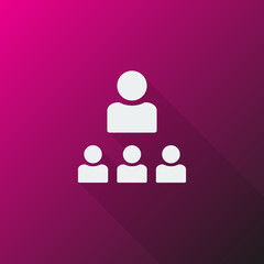 White Organization icon on pink background