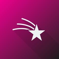 White Shooting Star icon on pink background