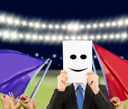 happy face in the stadium - Powered by Adobe