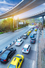 traffic under the overpass,chongqing china.