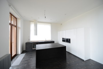 the interior of the kitchen