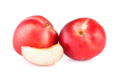 Peach on white background