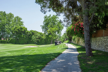 Golf course and golf car