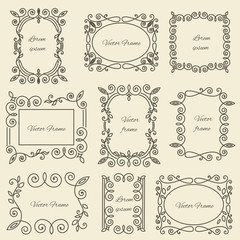 Graphic design linear monogram ornament framework 