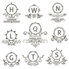 Set ornamental logos, corporate emblem style