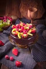 chocolate cheesecake with fruit