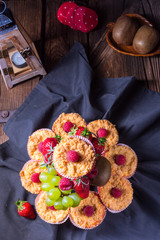 Cheesecake Muffins with raspberry