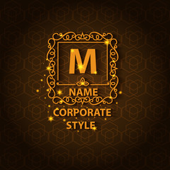 Shiny corporate style card with pattern
