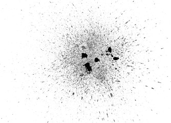 Abstract paint spray. Ink splash. Black splattered. Ink blots isolated on white for grunge backgrounds, wallpaper.