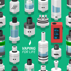 seamless vector background vaping atomizer electronic cigarette