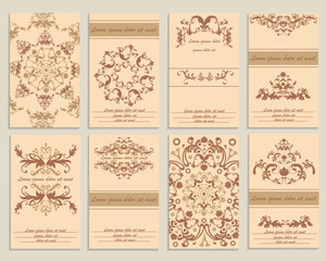 Set booklet design template floral ornamental style, mandala