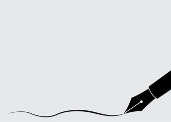 Vector Close up of a  pen and signature