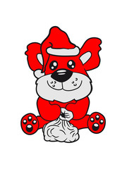 Naklejka premium father christmas gifts winter nicholas santa claus sack