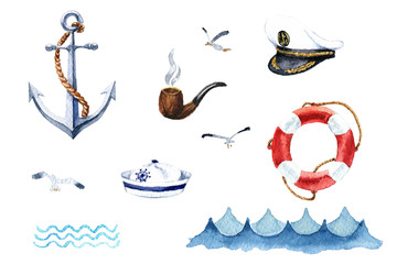 Watercolor anchor icon © radionastya