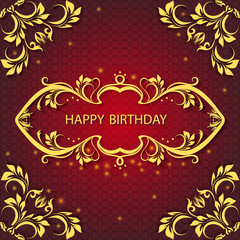 Greeting card with pattern, floral ornament