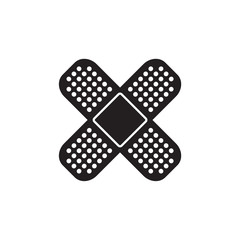 Band aid or plaster icon or sign isolated on white background. Vector illustration.