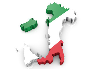 Umriss Italien 3D