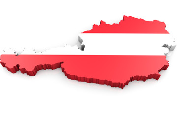 Umriss &Ouml;sterreich 3D