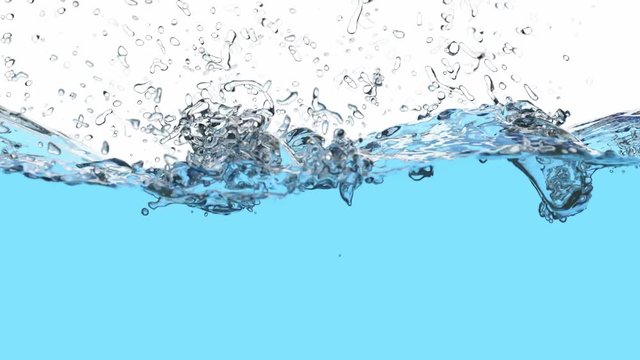 Water is filling the screen, 60 fps 3D animation with alpha mask