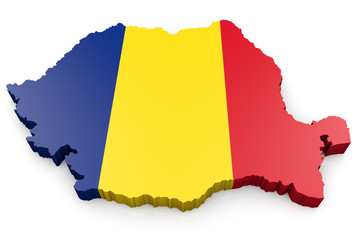 Umriss Rum&auml;nien 3D