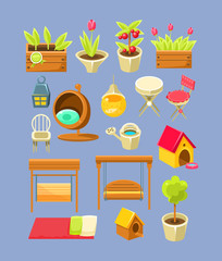 Garden Interior Elements Set