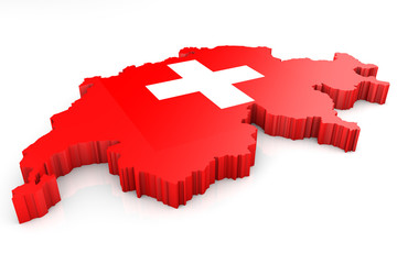 Umriss Schweiz 3D