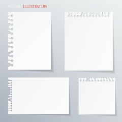 Fototapeta na wymiar Collection of various white papers, note. Vector illustration.