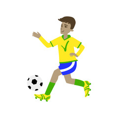 Football Player In Brazilian Colors