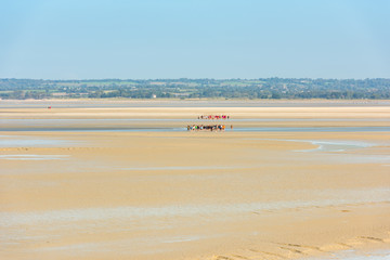 View from walls of Mont Saint Michel, France
