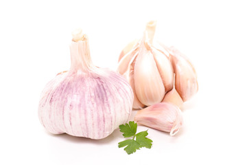 garlic isolated on white