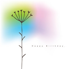 Greeting card - template - freehand drawing. For birthday cards,