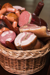 Variety of sausage products