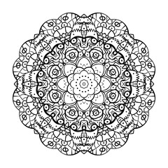 Vector mandala. Flower ornament. Floral mandala isolated on white. Hand drawn vector. For print, poster, banner, brochure, invite card.