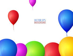 Colorful balloons background. Vector balloons. Many flying balloons.