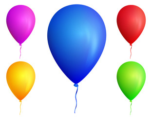 Vector set of balloon isolated. Bright colorful vector illustration. Isolated on white.