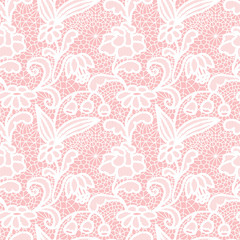 Lace seamless pattern with flowers