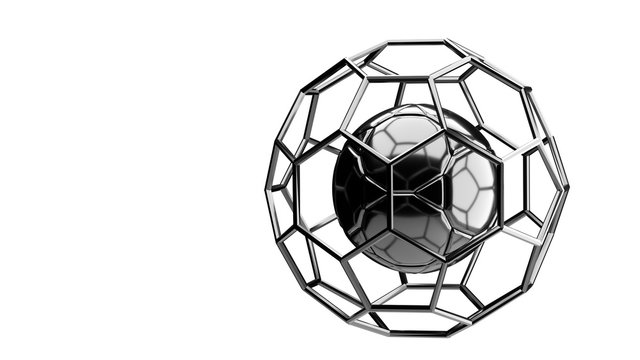 Football chrome structure broadcast background 3d rendering