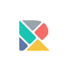 Abstract Letter R Symbol .Creative Design. Colorful Logo Template