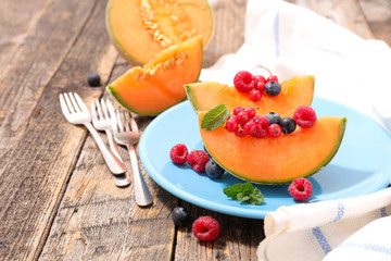 melon and berries