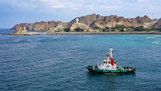 Corniche and the old town of Muttrah. Muscat, Sultanate of Oman