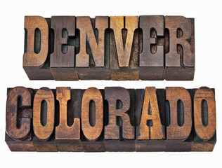 Denver and Colorado in wood type