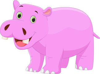 Obraz na płótnie Canvas cute hippo cartoon