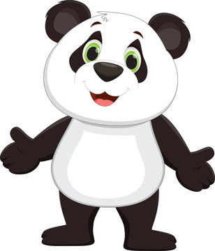 Cute panda cartoon standing