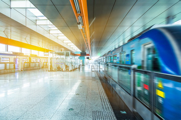 subway approaching,chongqing china.