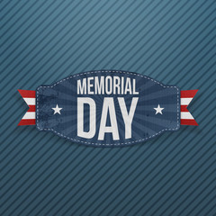 Fototapeta na wymiar Memorial Day patriotic Label with Text